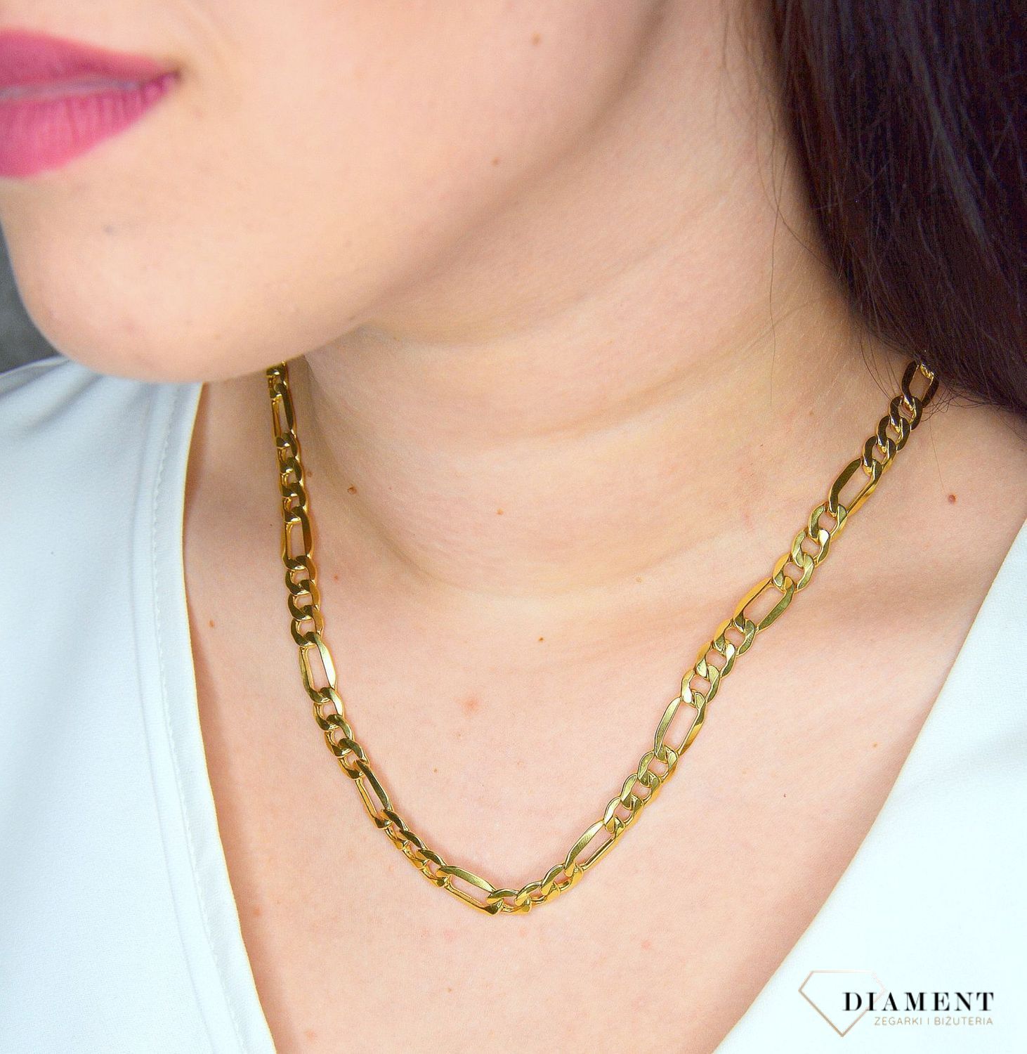 Złoty łańcuszek 585 Figaro 8,5 mm DIA-LAN-3143-585 8,5mm (1).jpg